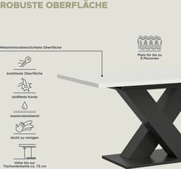 Home affaire Esstisch Motus | Weiß