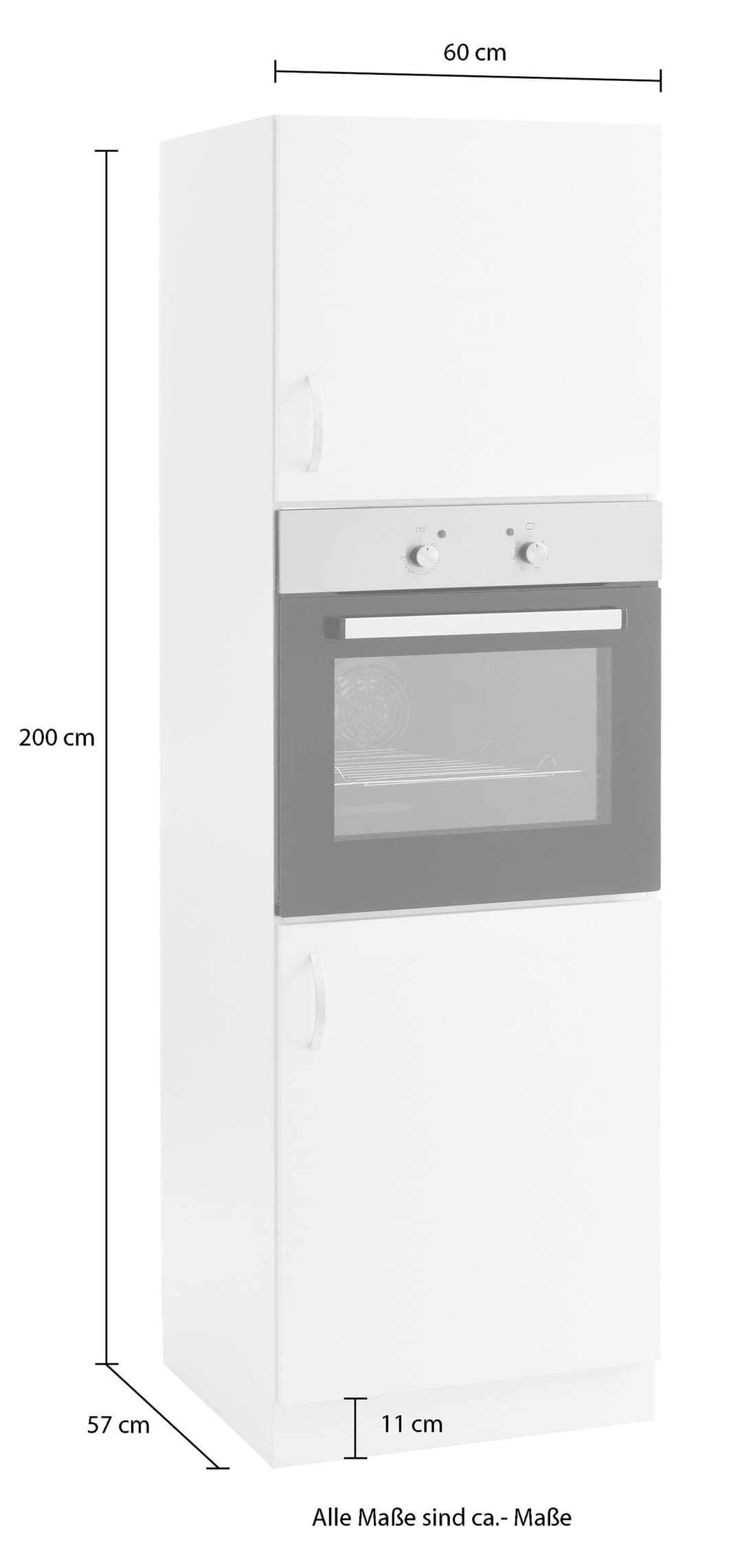 wiho Küchen Backofenumbauschrank Flexi | Schwarz