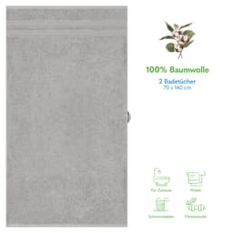 HAMMETEX Duschtuch 2er Set | Grau