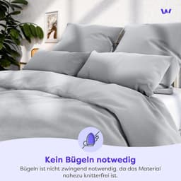 Wolkenfeld Bettwäsche Mikrofaser 4 tlg | Grau