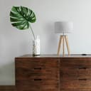 Paco Home Tischleuchte Canvas uni Color | Holztöne 2