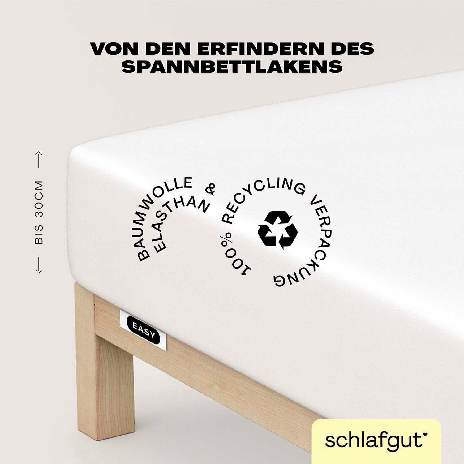 Schlafgut Spannbettlaken EASY JERSEY | Weiß