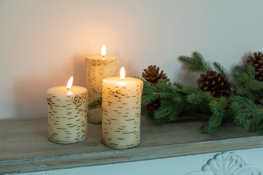 Myflair Möbel & Accessoires LED-Kerzen-Set | Holztöne
