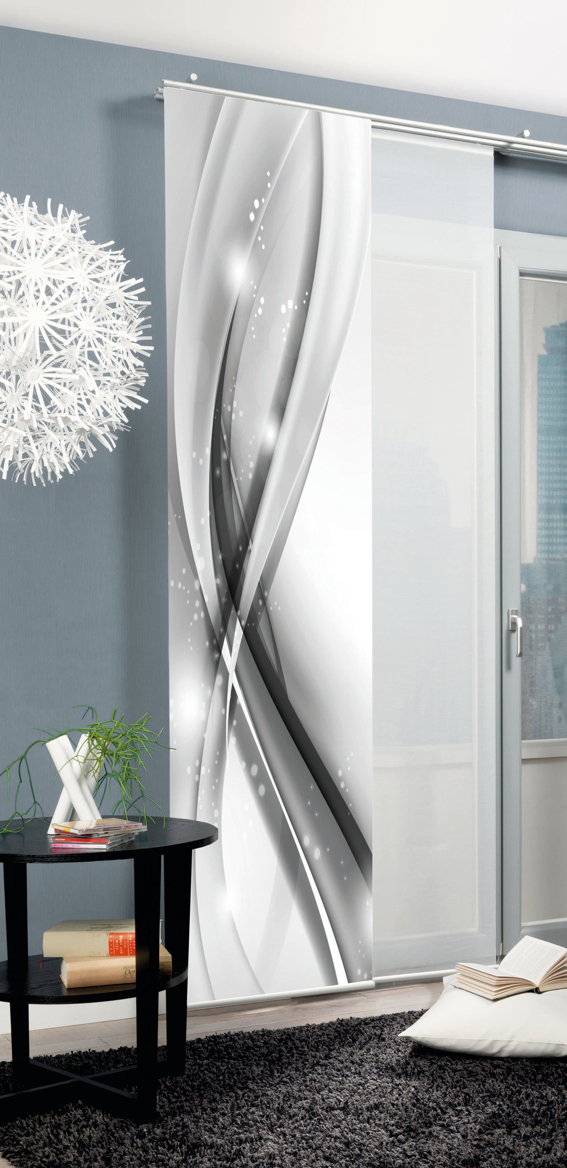 HOME WOHNIDEEN Schiebegardine GLIWE | Grau