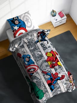 MARVEL Kinderbettwäsche Marvel Comics Bettbezug-Set | Mehrfarbig