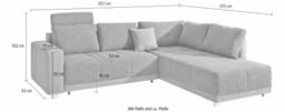 Jockenhöfer Gruppe Ecksofa Orlando L-Form | Schwarz
