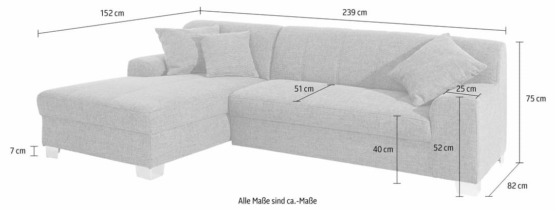 DOMO collection Ecksofa Turah | Rot
