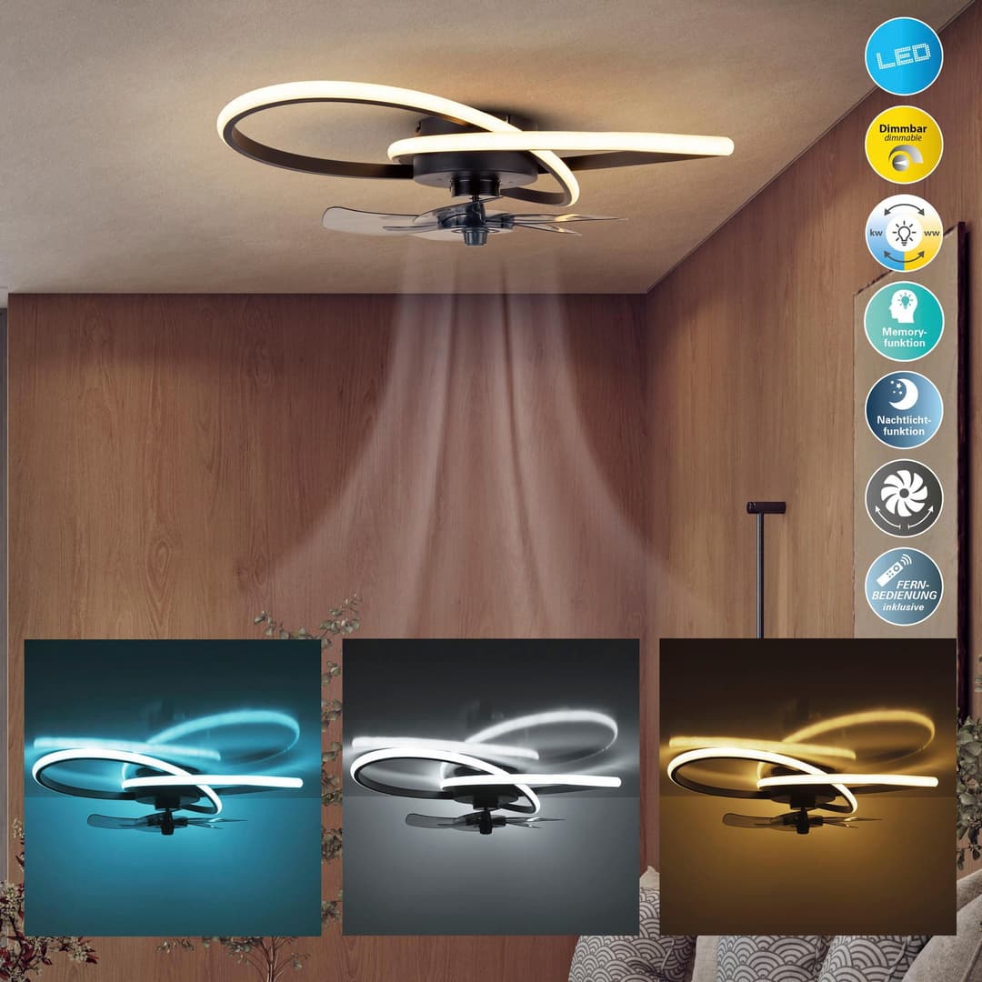 OTTO home LED Deckenleuchte Aerris | Schwarz