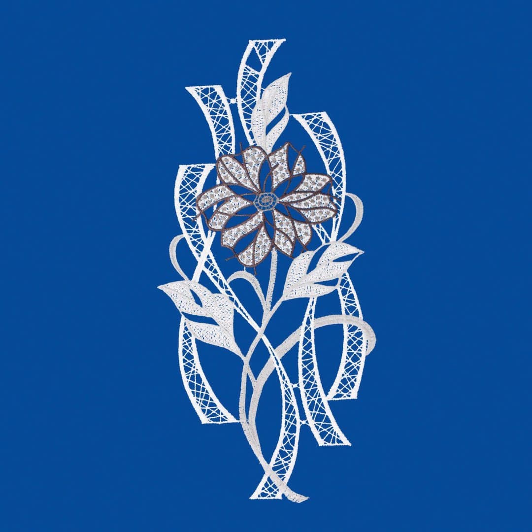 W. Reuter & Sohn - Plauener Spitze® Fensterbild Moderne Blüte