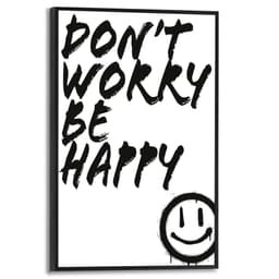 Reinders! Poster Don't Worry, Toilette - Be Happy - Schwarz-Weiß -