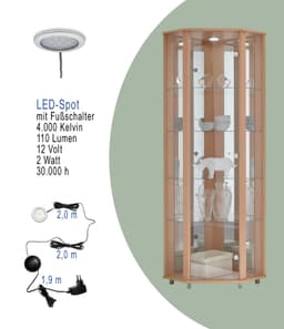 fif möbel Eckvitrine TRIO | Holztöne