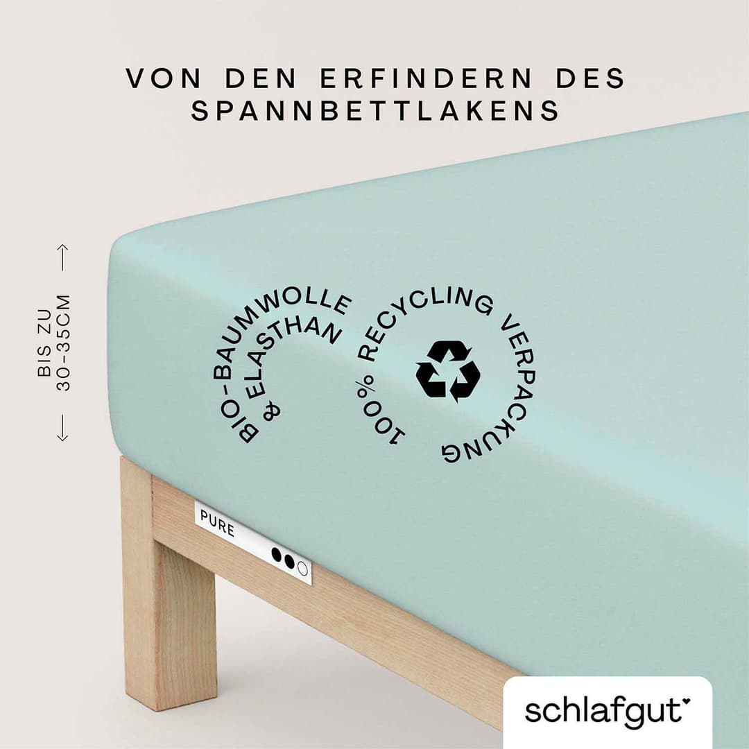 Schlafgut Spannbettlaken PURE Bio-Baumwolle | Türkis