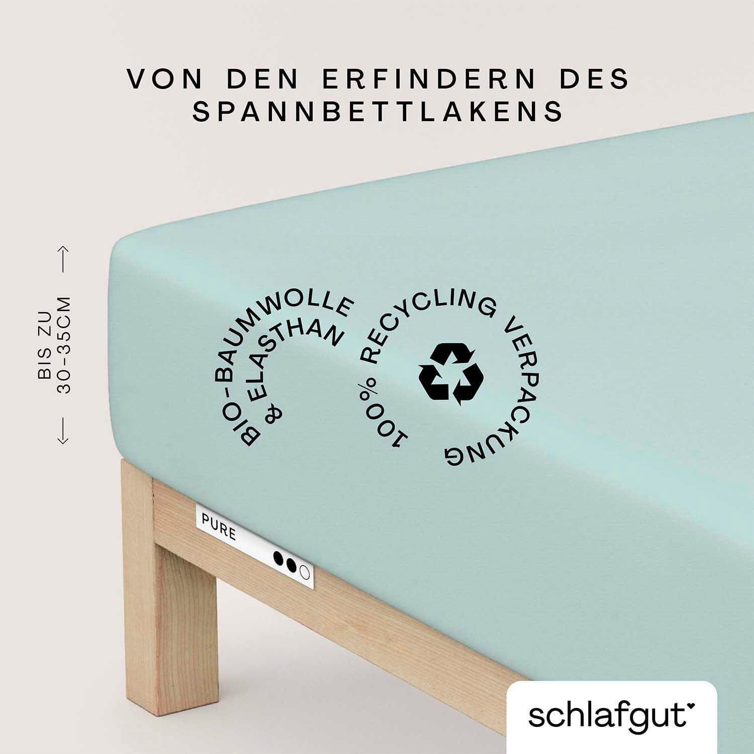 Schlafgut Spannbettlaken PURE Bio-Baumwolle | Türkis