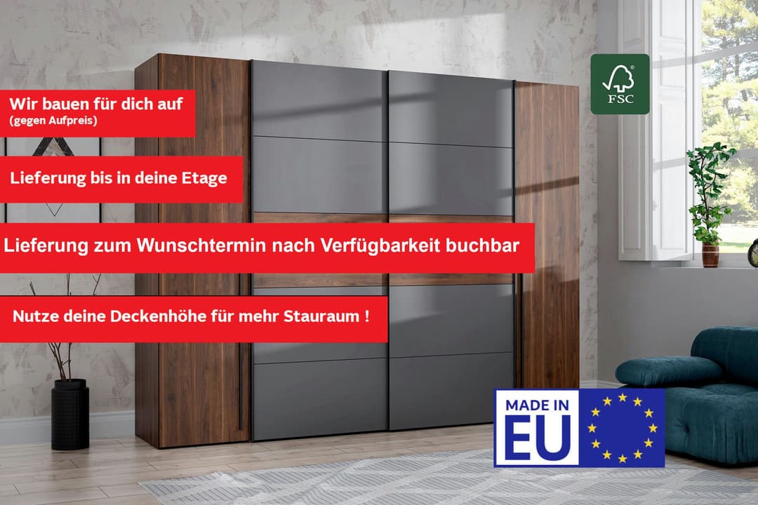 FORTE Kleiderschrank Narago | Holztöne