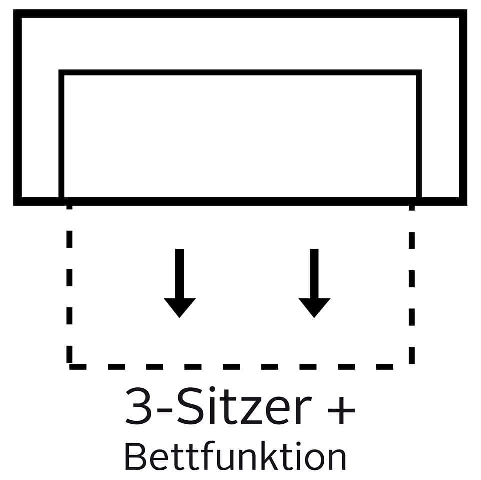 sit&more 3-Sitzer Safira | Grau