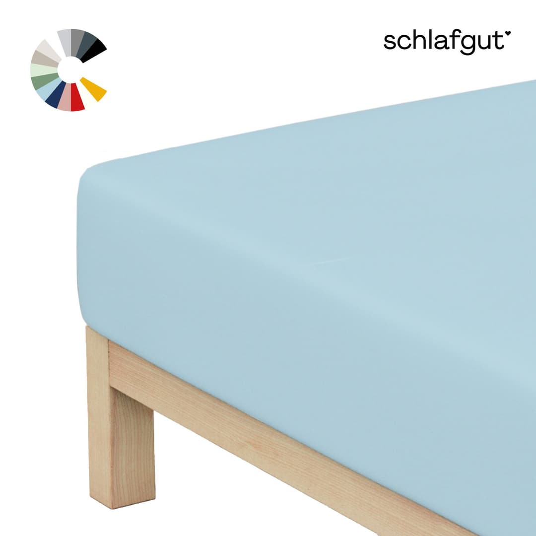 Schlafgut Basic Cotton Spannbettlaken | Blau