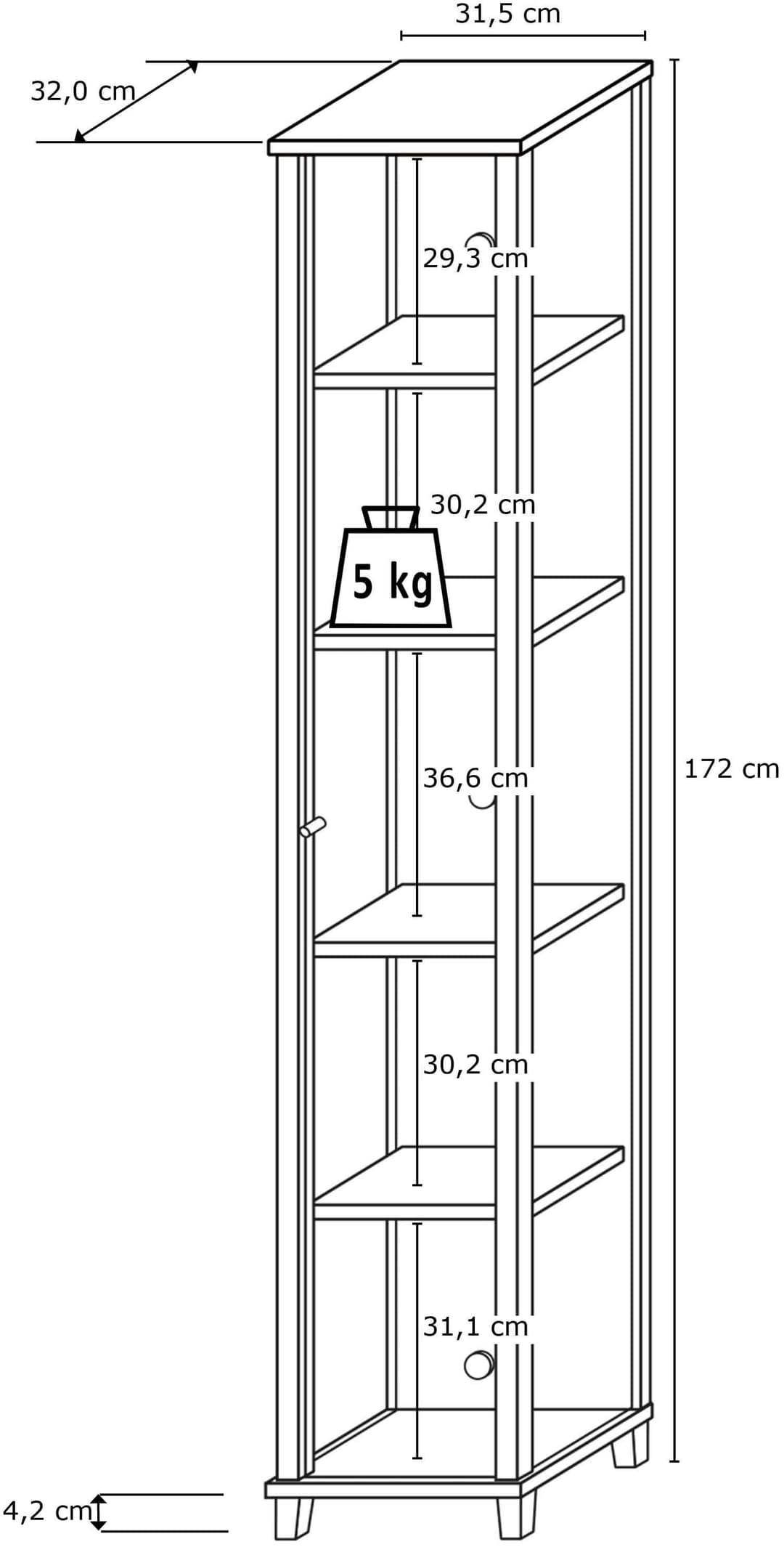 fif möbel Vitrine OPTIMA | Holztöne