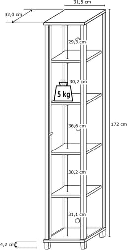 fif möbel Vitrine OPTIMA | Holztöne