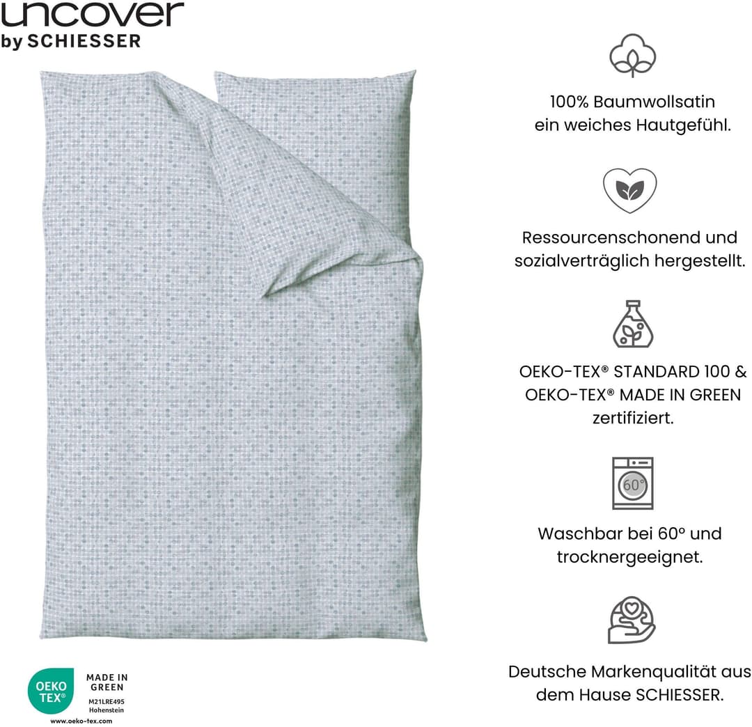 uncover by SCHIESSER Bettwäsche Punto | Blau
