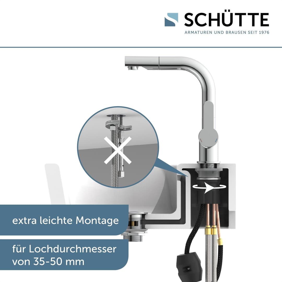 Schütte LONDON Einhebel-Mischbatterie | Silber