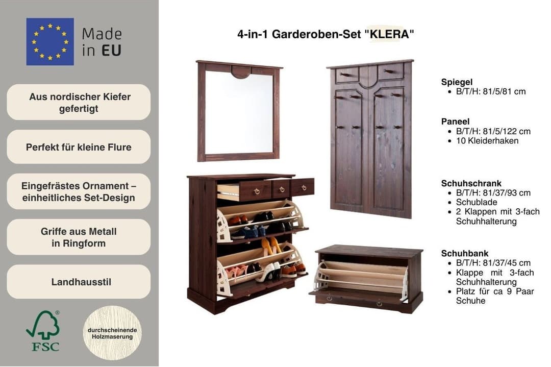 OTTO home Garderoben-Set Klera | Braun