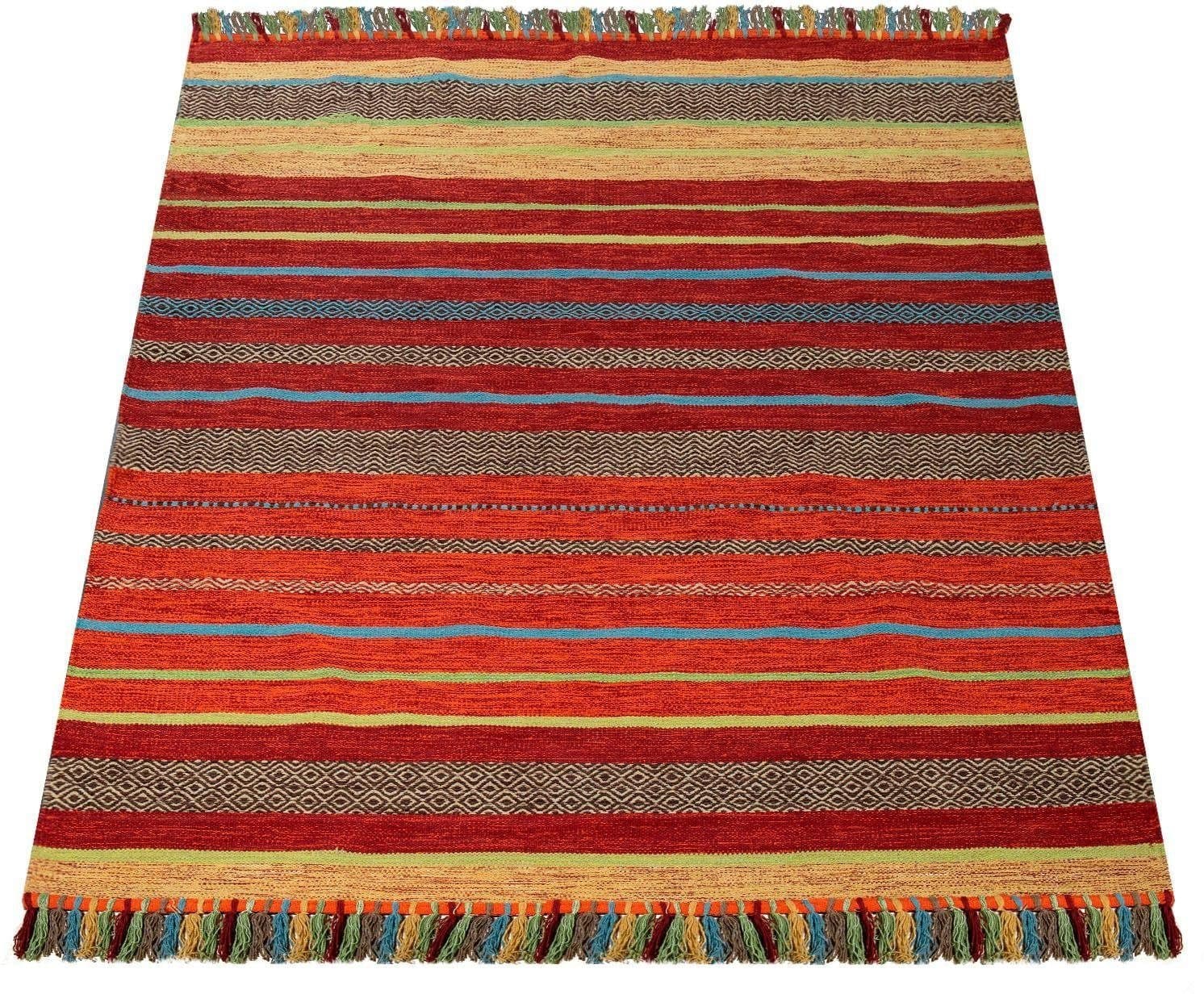 Paco Home Teppich Kilim 213 | Terrakotta
