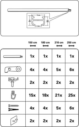 GARDINIA Gardinenschiene Aluminiumschiene | Weiß