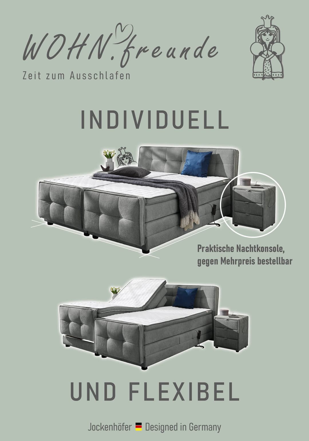 Jockenhöfer Gruppe Boxspringbett Paloma | Grau