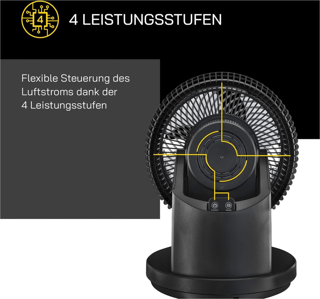 Gutfels Tischventilator VT 66566 sw | Schwarz