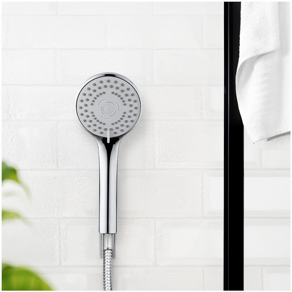 WENKO Handbrause Modell Basic Line Duschkopf Set | Silber