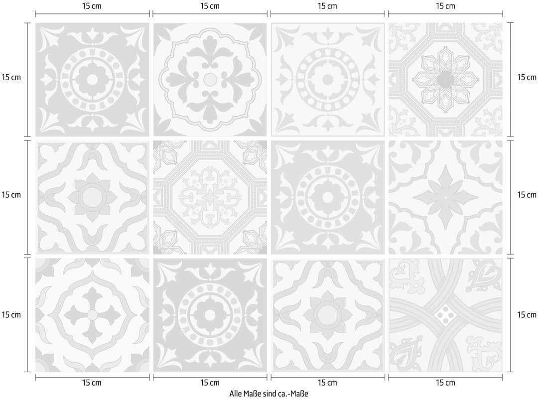 Home affaire Fliesenaufkleber Ornamente | Mehrfarbig