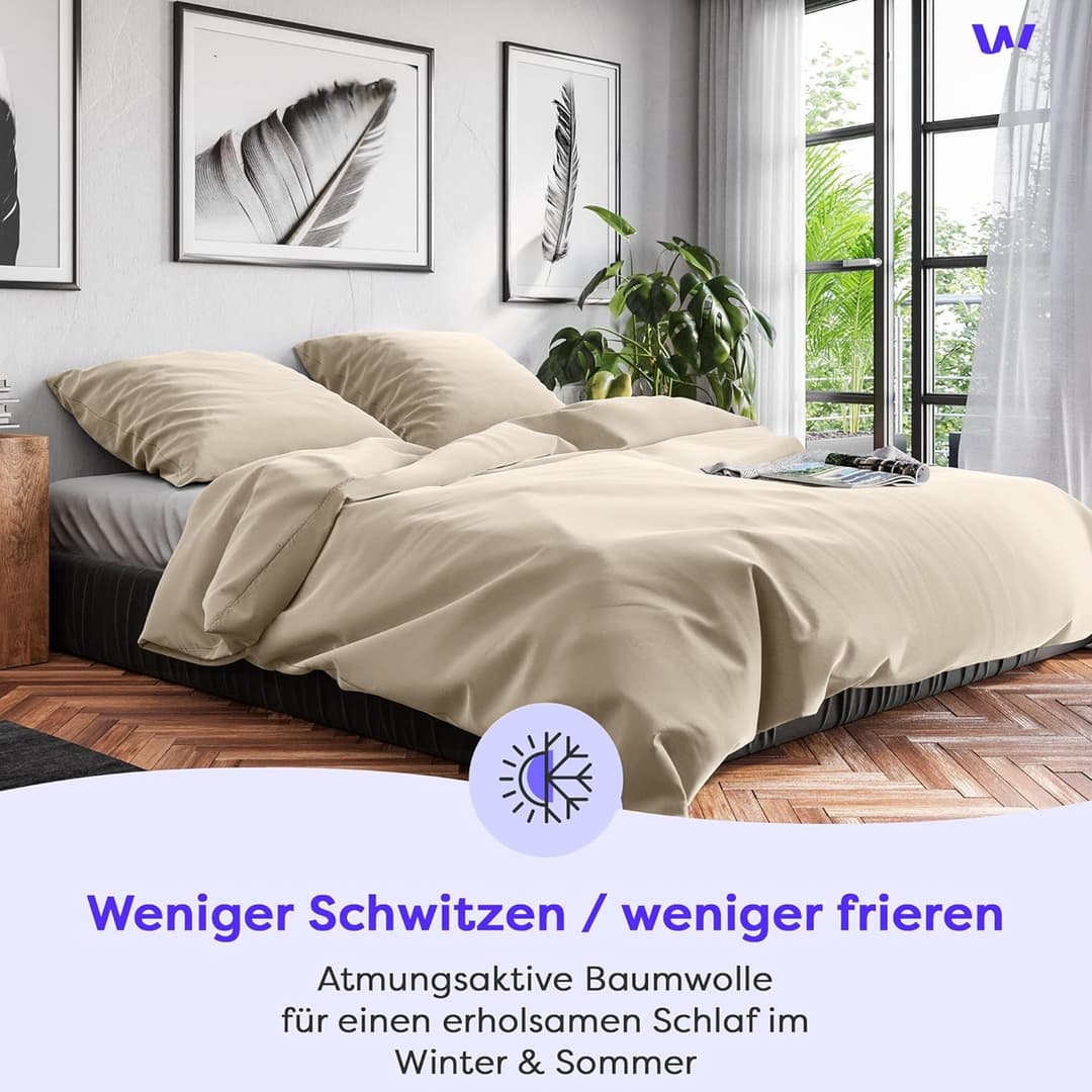 Wolkenfeld Bettwäsche Renforcé | Beige