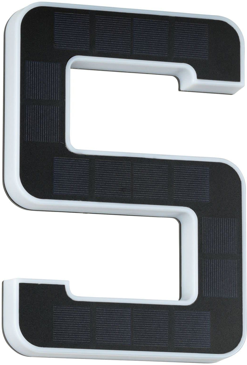 Paulmann Solar Hausnummernleuchte Ziffer 5 | Schwarz