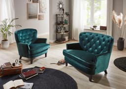 ATLANTIC home collection Leo 1,5-Sitzer Sessel | Grün