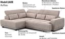 COTTA Ecksofa Jade L Form | Schwarz 4