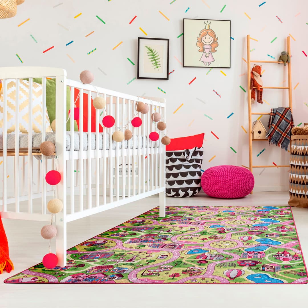 Andiamo Kinderteppich Straße | Pink