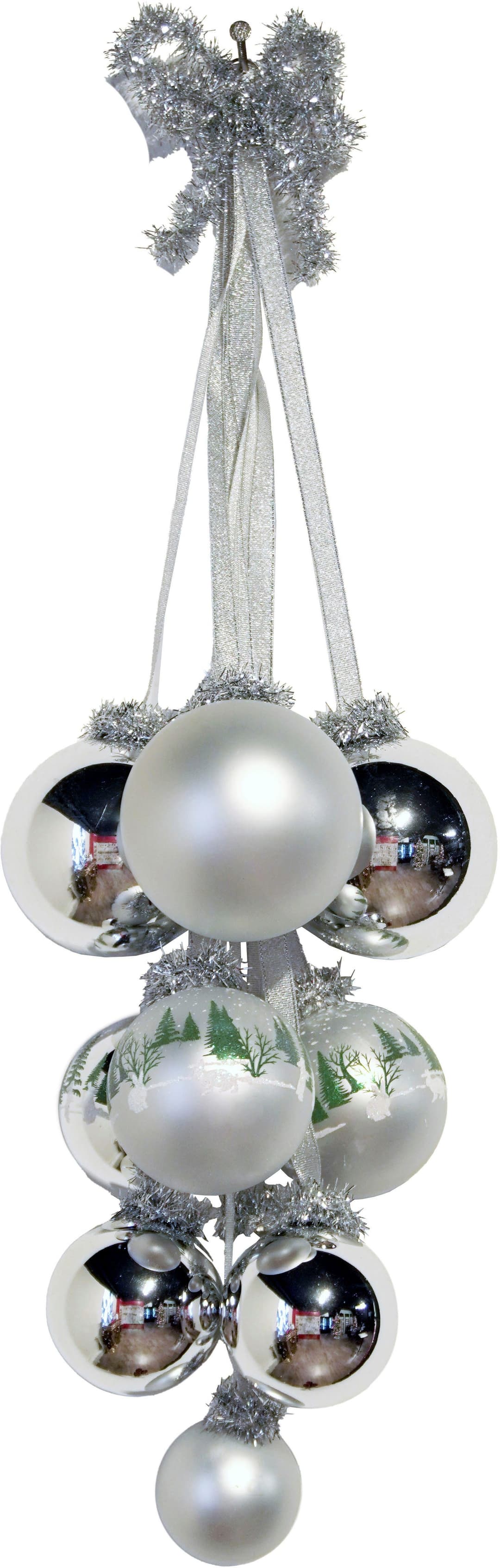 Krebs Glas Lauscha Glaskugel-Gehänge | Silber