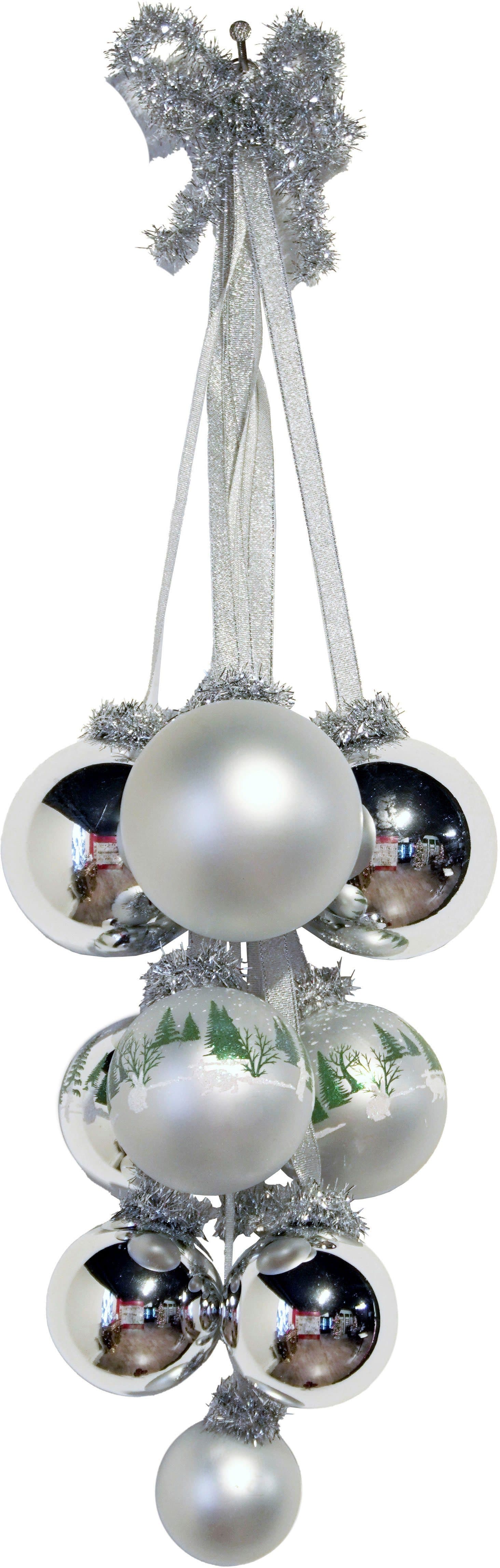 Krebs Glas Lauscha Glaskugel-Gehänge | Silber