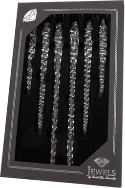 Krebs Glas Lauscha Christbaumschmuck Eiszapfen Set | Transparent
