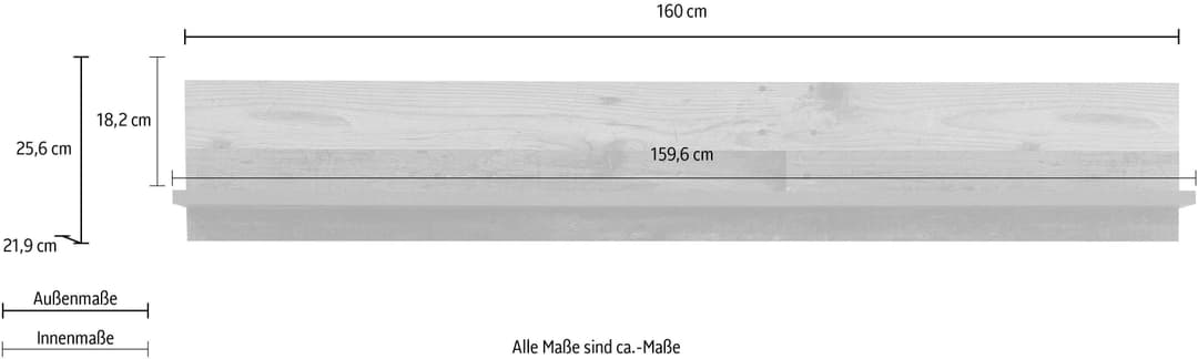 FORTE Wandregal Clif | Holztöne