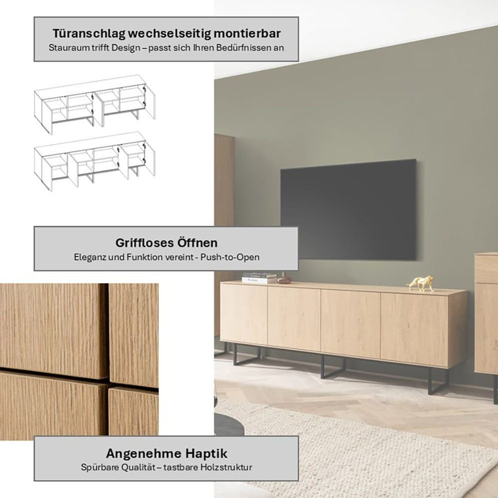 Home affaire Lowboard Lund | Schwarz