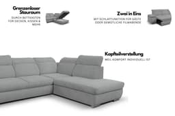 WERK2 Ecksofa Alicante Cord | Grau