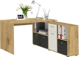 FMD Eckschreibtisch Lexo | Holztöne