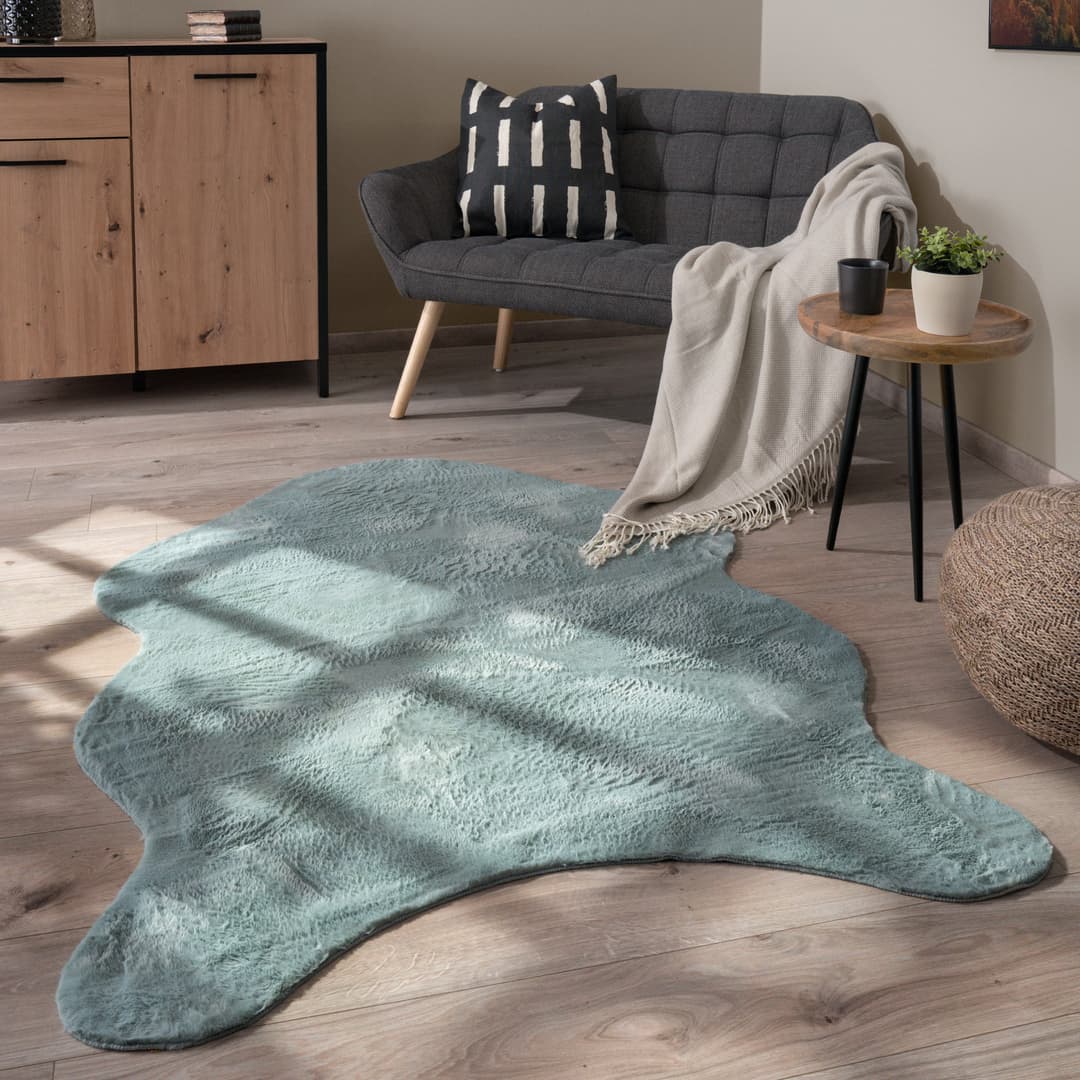 Paco Home Fellteppich Pelt 640 | Türkis