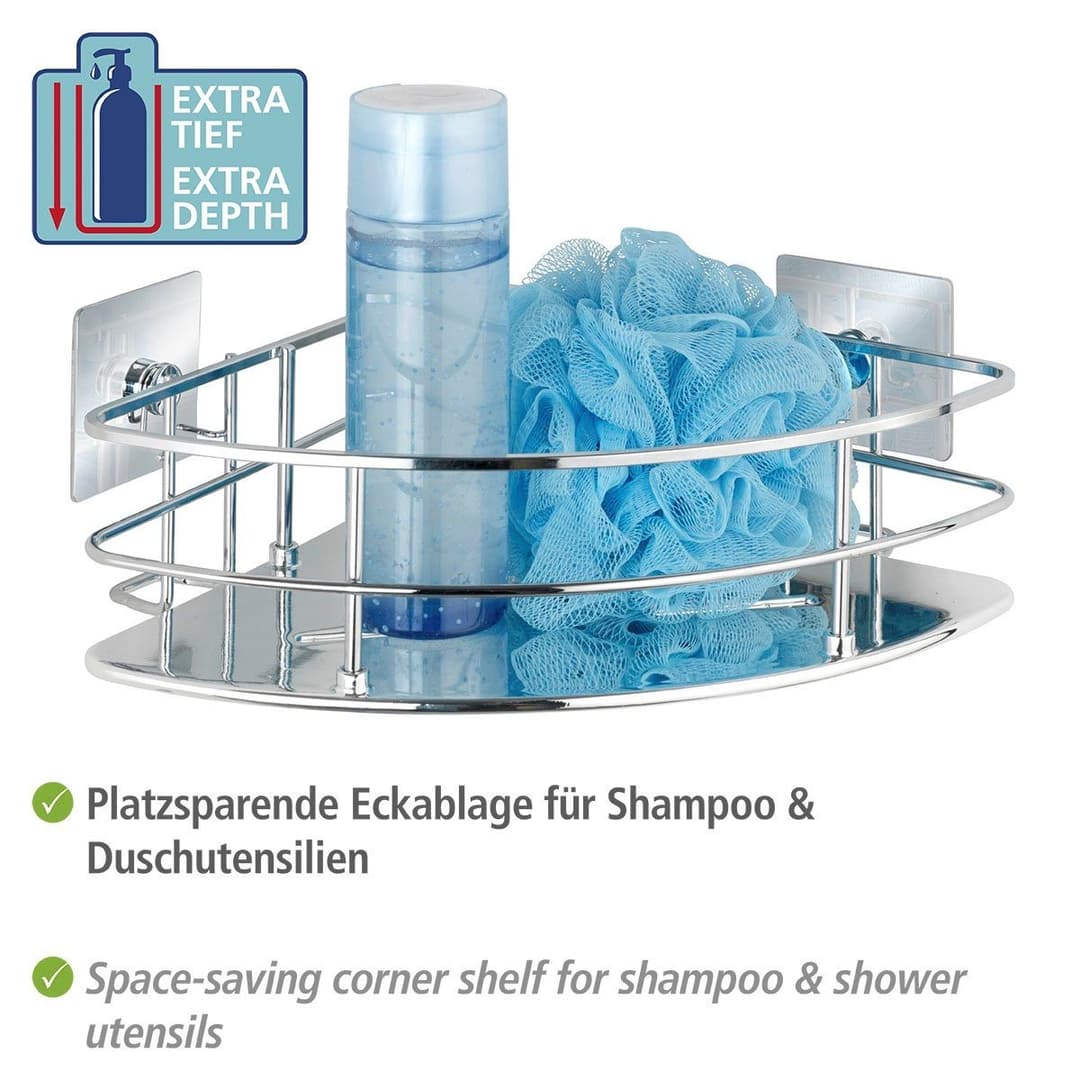 Wenko Eckregal Turbo-Loc Quadro | Silber
