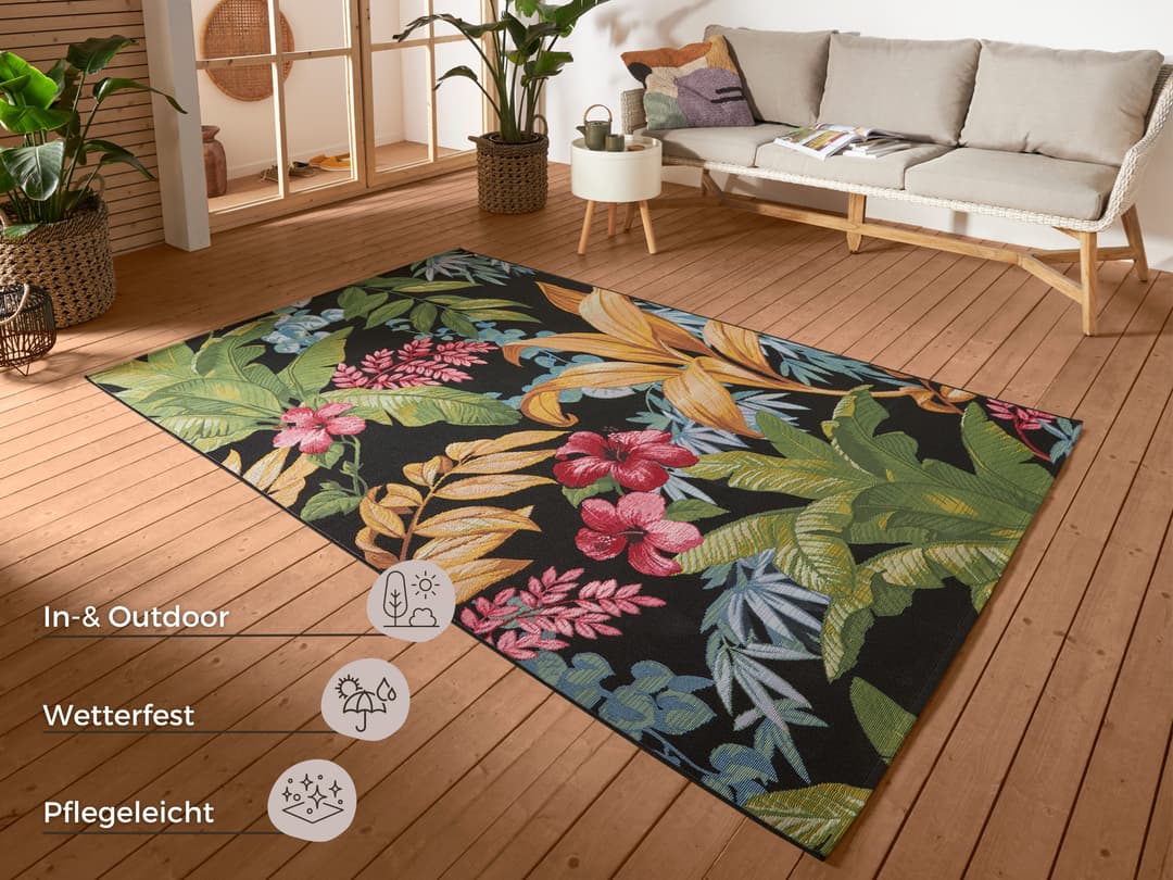 HANSE Home Outdoorteppich Tropical Flowers | Mehrfarbig