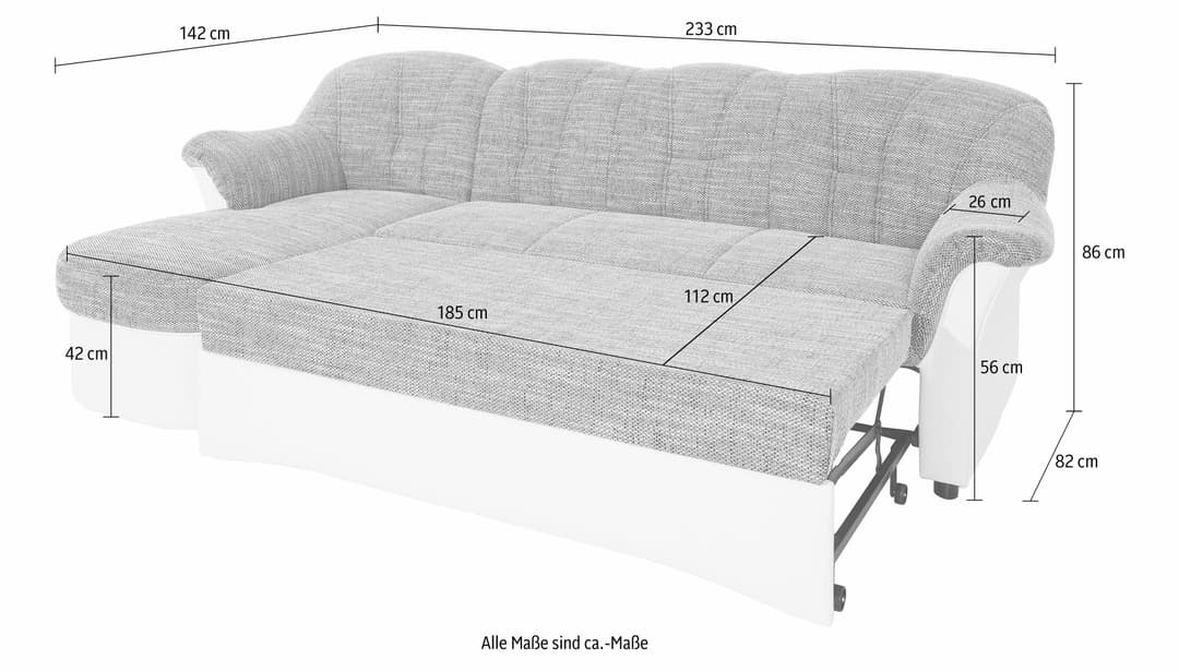DOMO collection Ecksofa Flores Schlafsofa | Schwarz