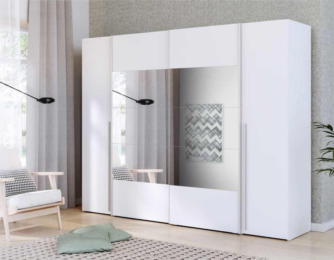 FORTE Kleiderschrank Narago | Weiß