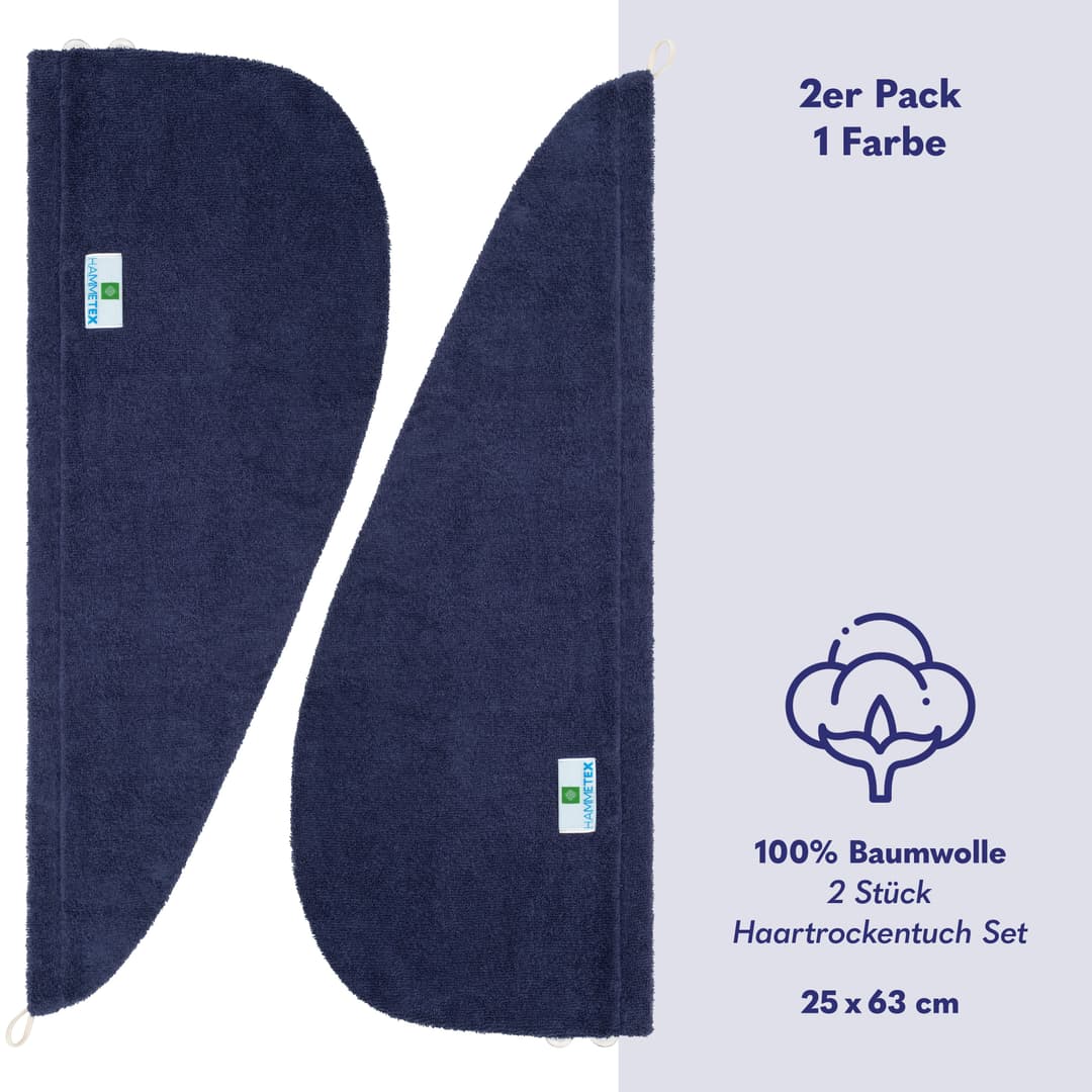HAMMETEX Turban-Handtuch | Blau