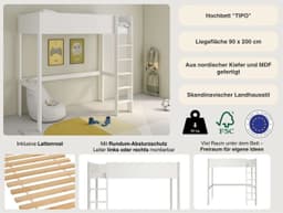 OTTO home Hochbett TIPO | Weiß